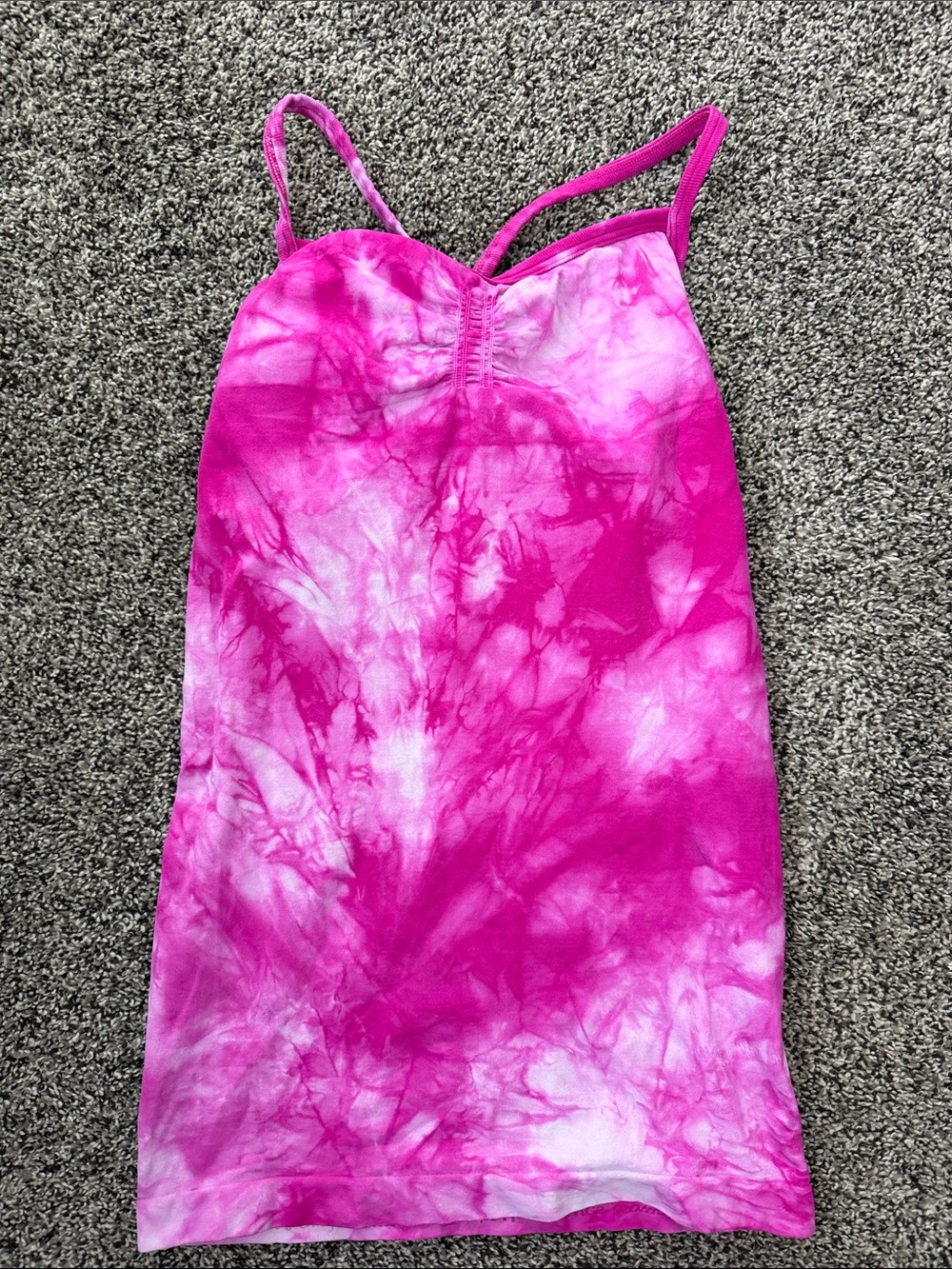 Athleta Hot Pink Tie-Dye Slip Tank with Adjustable Straps